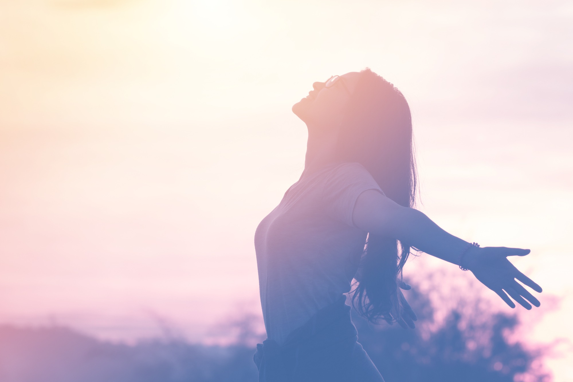 Young woman being satisfied free from alcohol